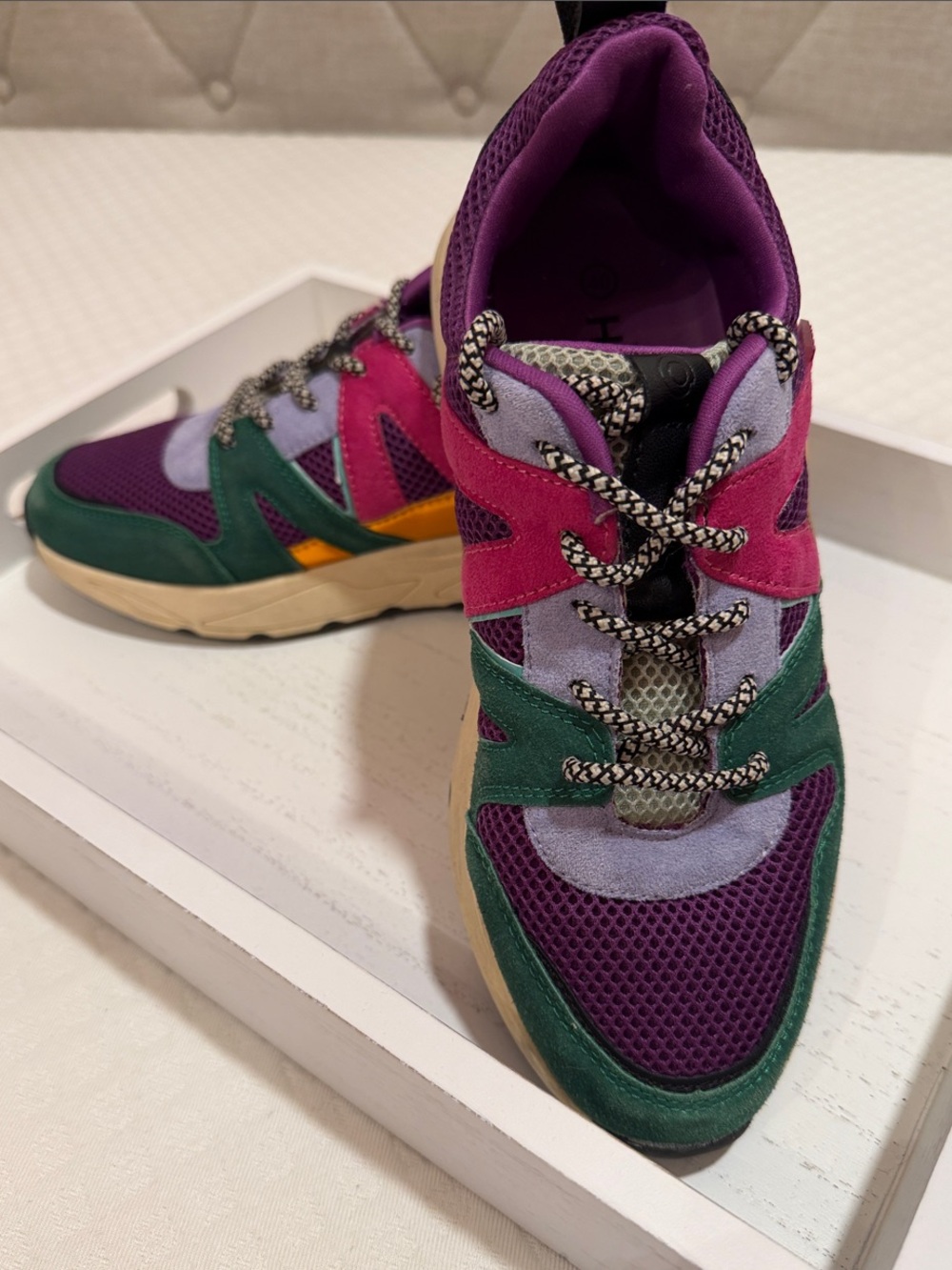 Posh Women’s Colorblock Sneaker - Purple, Green & Pink